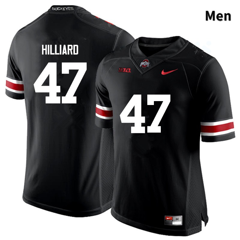 Men's Ohio State Buckeyes #47 Justin Hilliard Black Game College Stitched Football Jersey 23OJ041NP